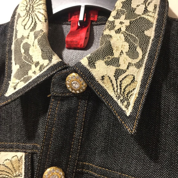 NWOT Denim and Lace Detailed Jacket - Picture 5 of 7